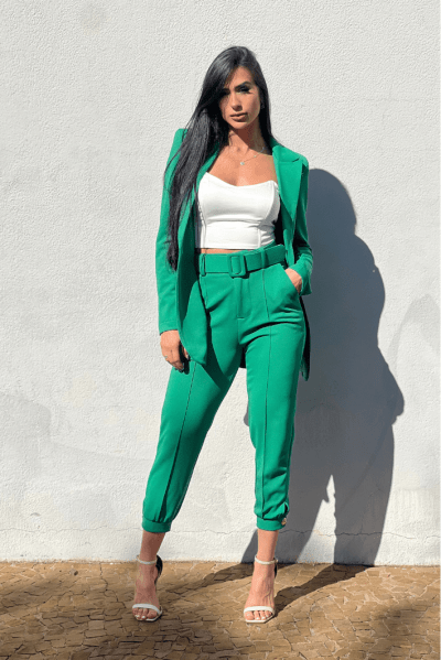CONJUNTO EM ALFAIATARIA VERDE BANDEIRA ANGELINA