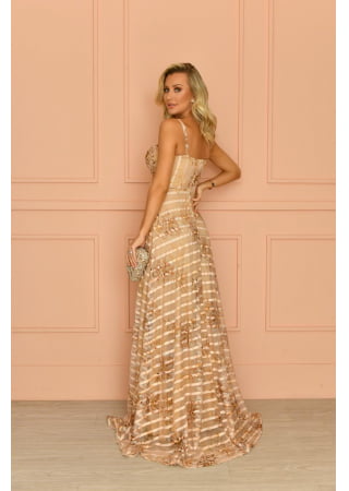 VESTIDO HOLAMBRA DOURADO VESTIDO HOLAMBRA DOURADO