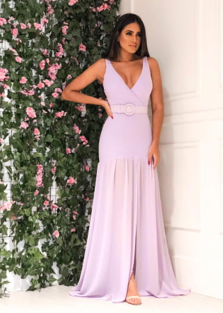VESTIDO LONGO MIRNA LILAS VESTIDO LONGO MIRNA LILAS
