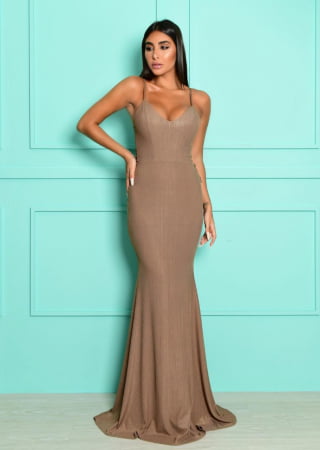 VESTIDO LONGO PAOLA MARROM VESTIDO LONGO PAOLA MARROM