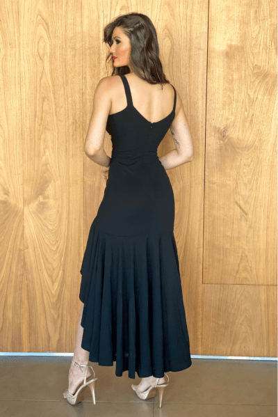 VESTIDO LONGUETE BUENOS AIRES BARRA ASSIMÉTRICA