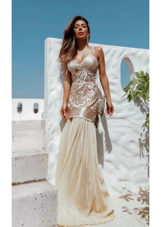 VESTIDO LONGO DOURADO VESTIDO LONGO DOURADO