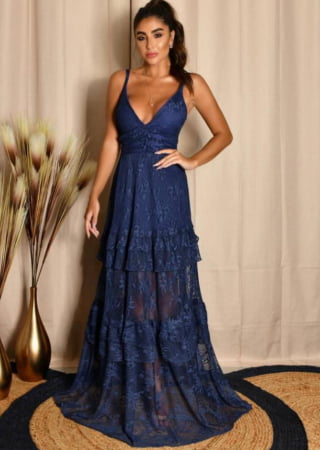 VESTIDO POLY AZUL MARINHO VESTIDO POLY AZUL MARINHO