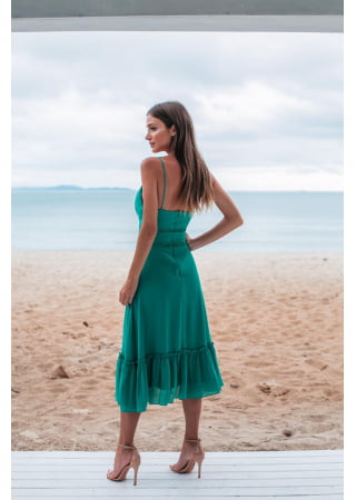 VESTIDO CRISTINA VERDE BANDEIRA VESTIDO CRISTINA VERDE BANDEIRA