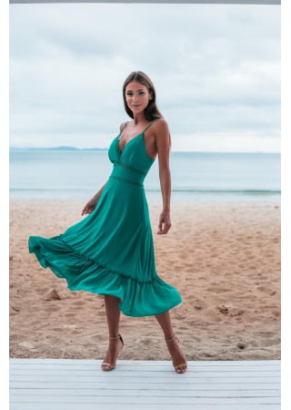 VESTIDO CRISTINA VERDE BANDEIRA VESTIDO CRISTINA VERDE BANDEIRA