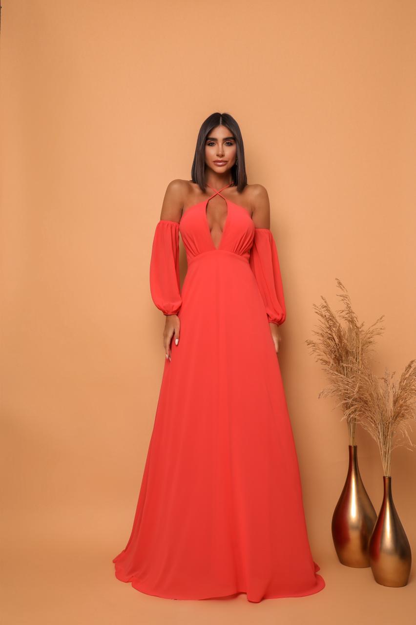 Vestido de best sale madrinha living coral